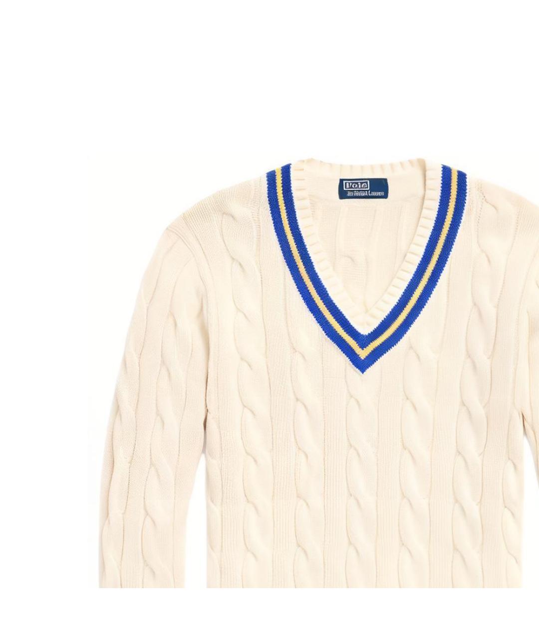 POLO RALPH LAUREN Белый хлопковый джемпер / свитер, фото 5