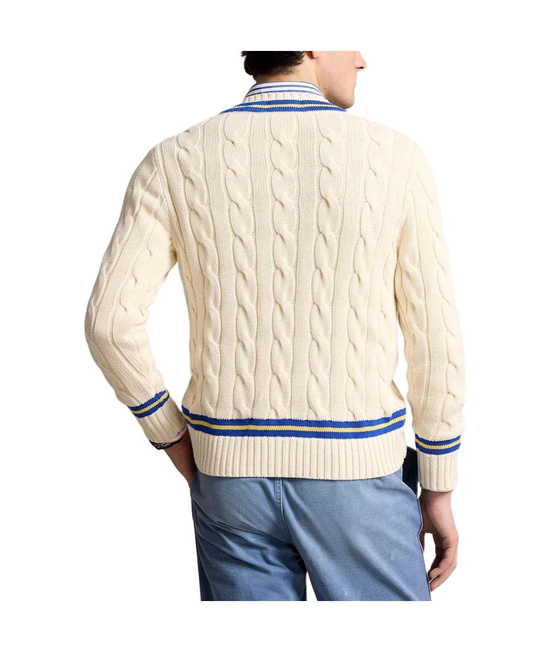 POLO RALPH LAUREN Белый хлопковый джемпер / свитер, фото 3