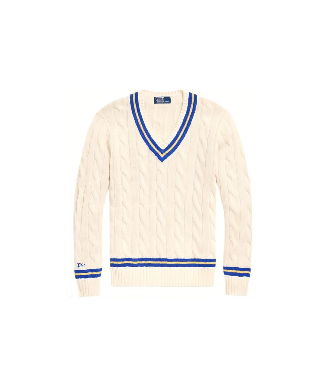 POLO RALPH LAUREN Белый хлопковый джемпер / свитер, фото 6