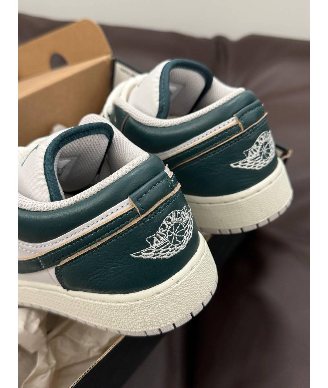 JORDAN Зеленые кожаные кроссовки, фото 6