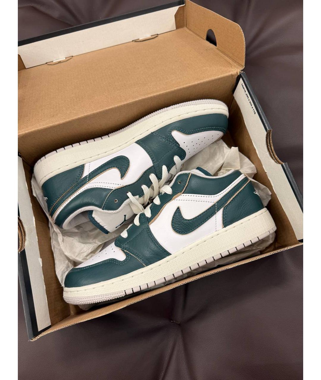 JORDAN Зеленые кожаные кроссовки, фото 4