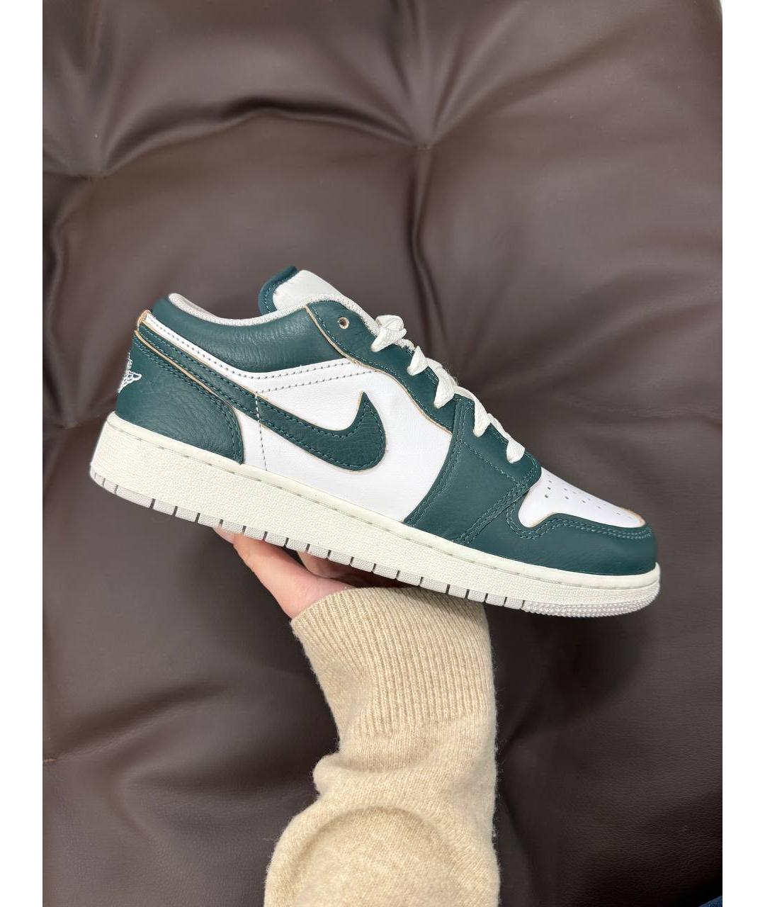 JORDAN Зеленые кожаные кроссовки, фото 2