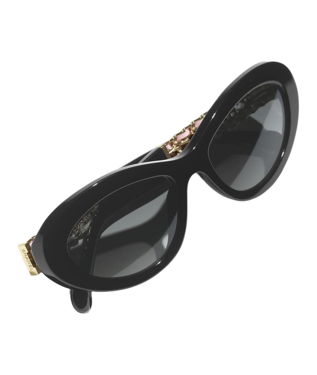 CHANEL Черные пластиковые солнцезащитные очки, фото 4