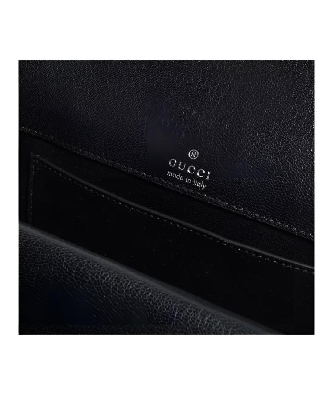 GUCCI Черная кожаная сумка через плечо, фото 5