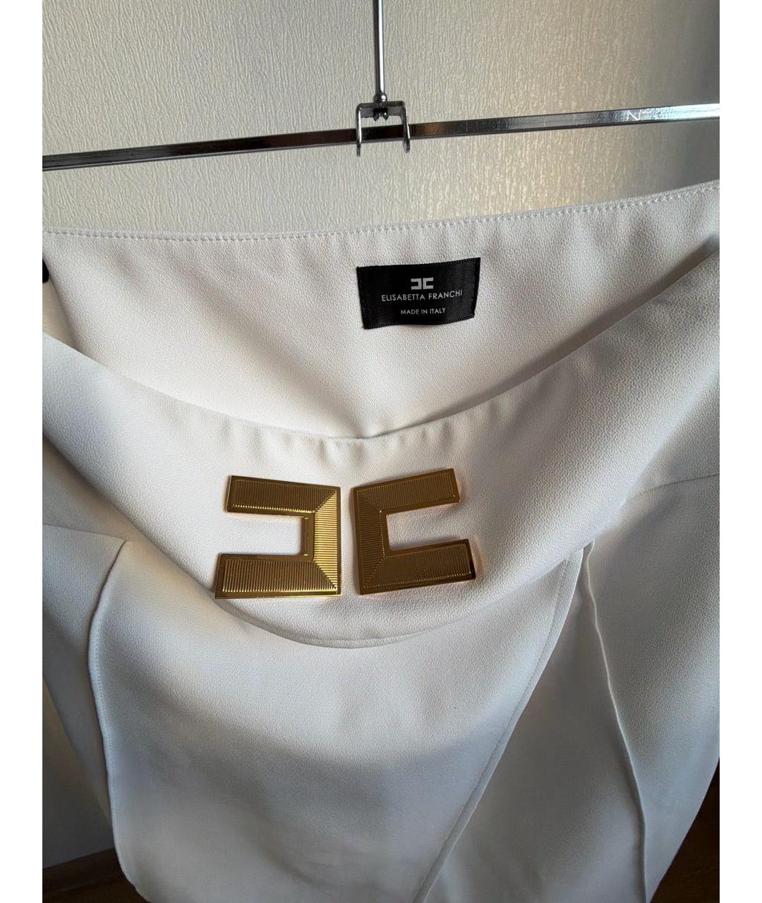 ELISABETTA FRANCHI Белая юбка миди, фото 3