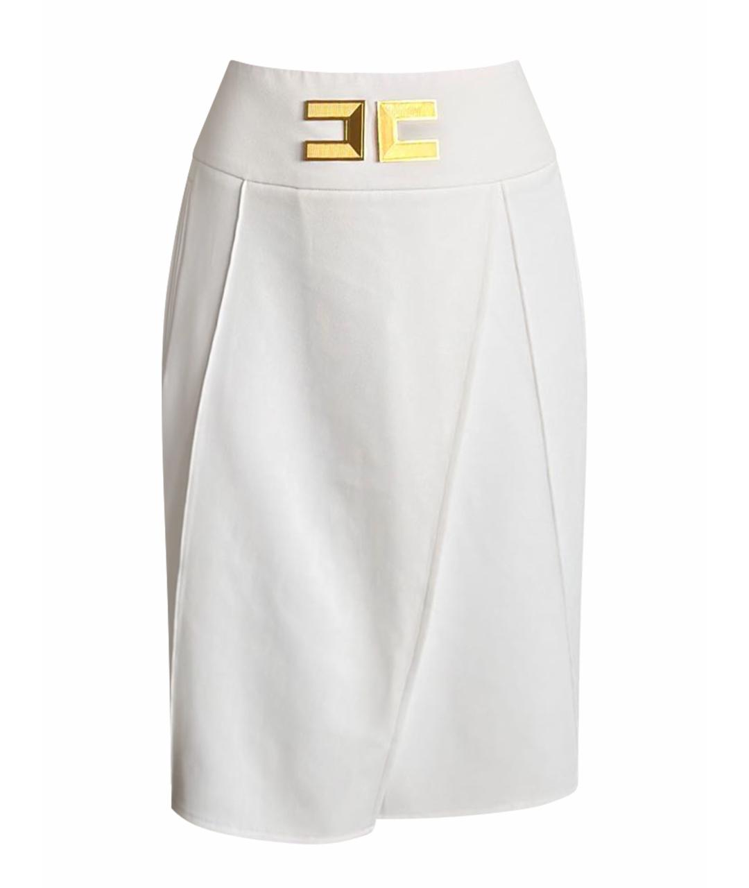 ELISABETTA FRANCHI Белая юбка миди, фото 1