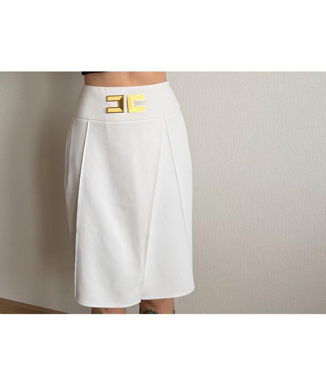 ELISABETTA FRANCHI Белая юбка миди, фото 5