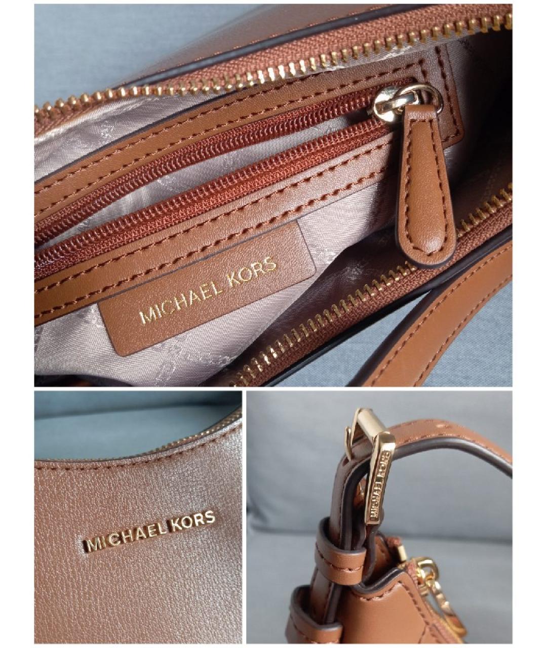 MICHAEL KORS Коричневая кожаная сумка через плечо, фото 7