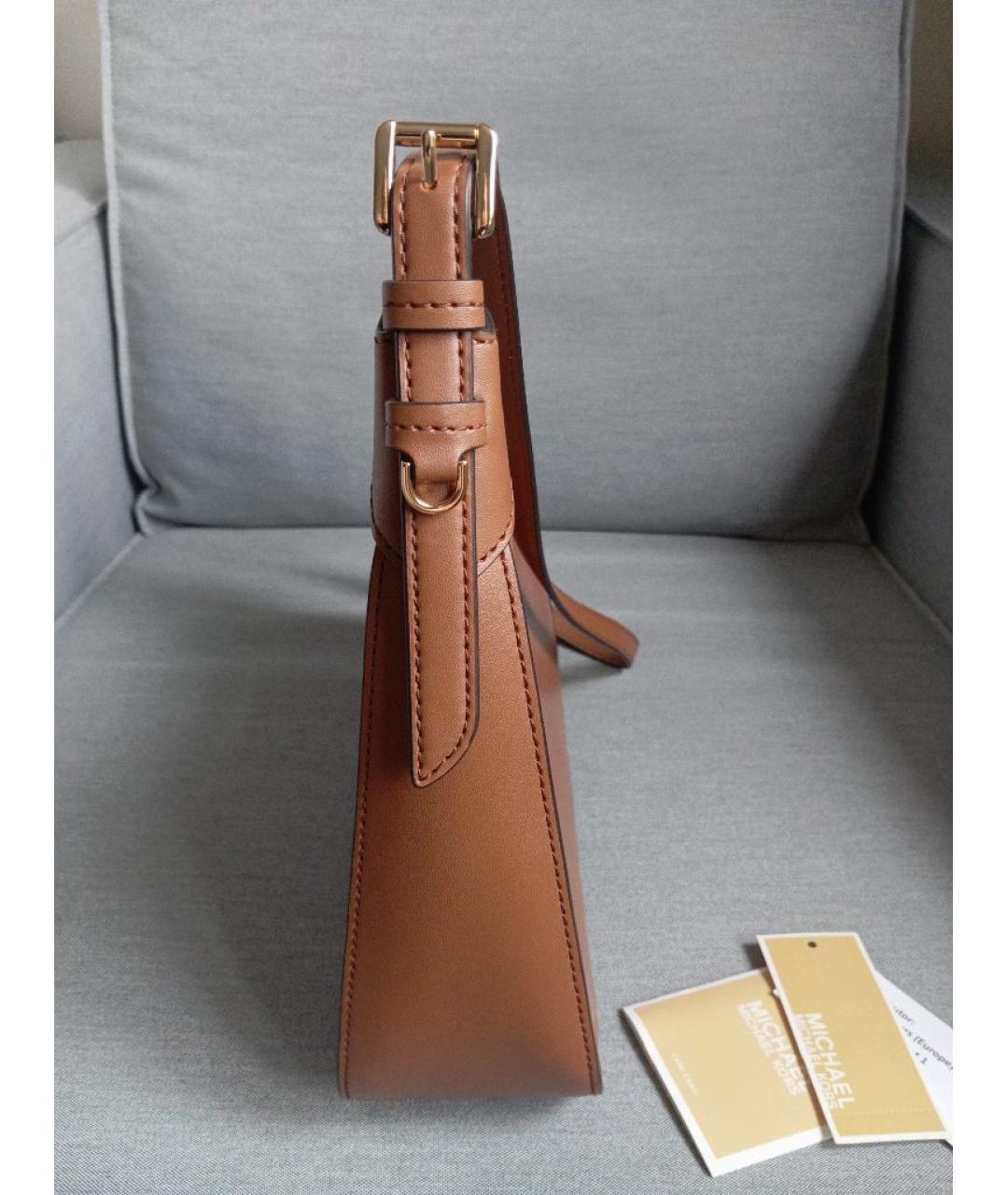 MICHAEL KORS Коричневая кожаная сумка через плечо, фото 4