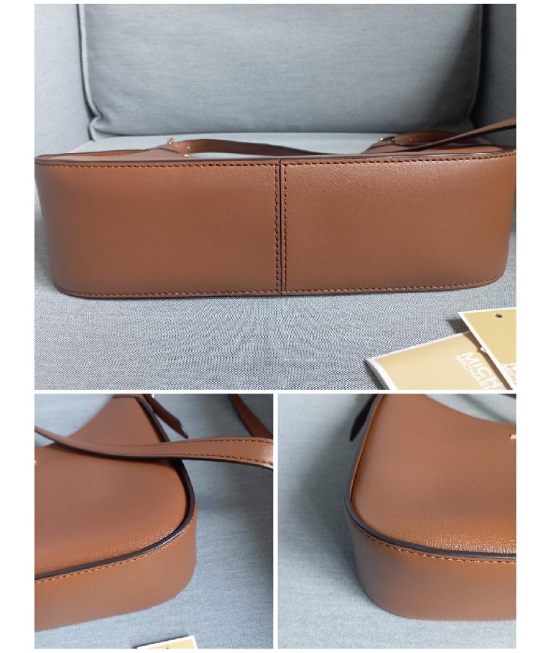 MICHAEL KORS Коричневая кожаная сумка через плечо, фото 6