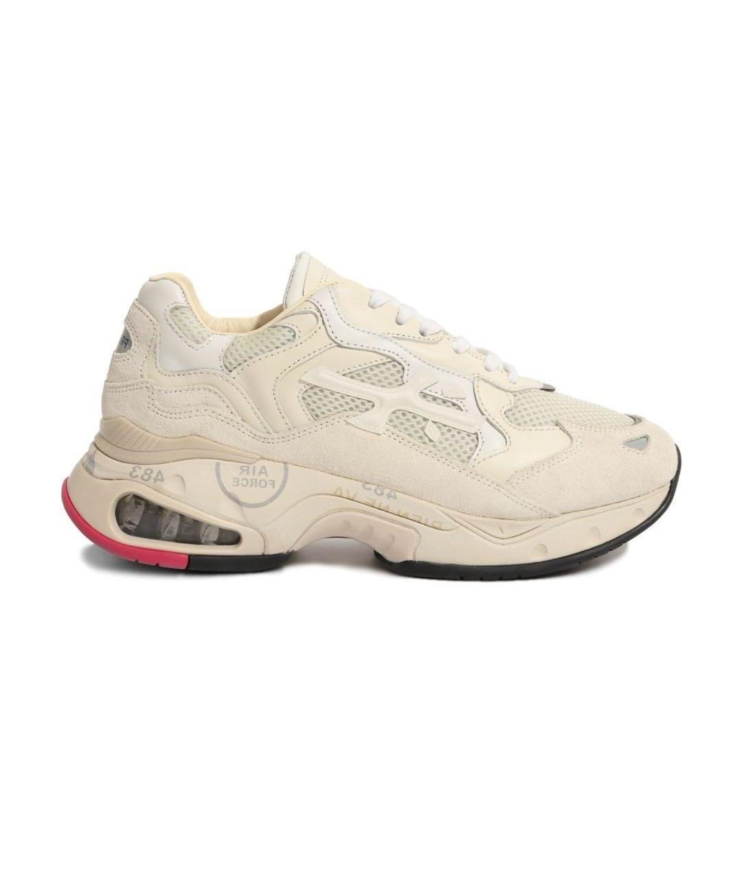 PREMIATA Бежевые кожаные кроссовки, фото 1