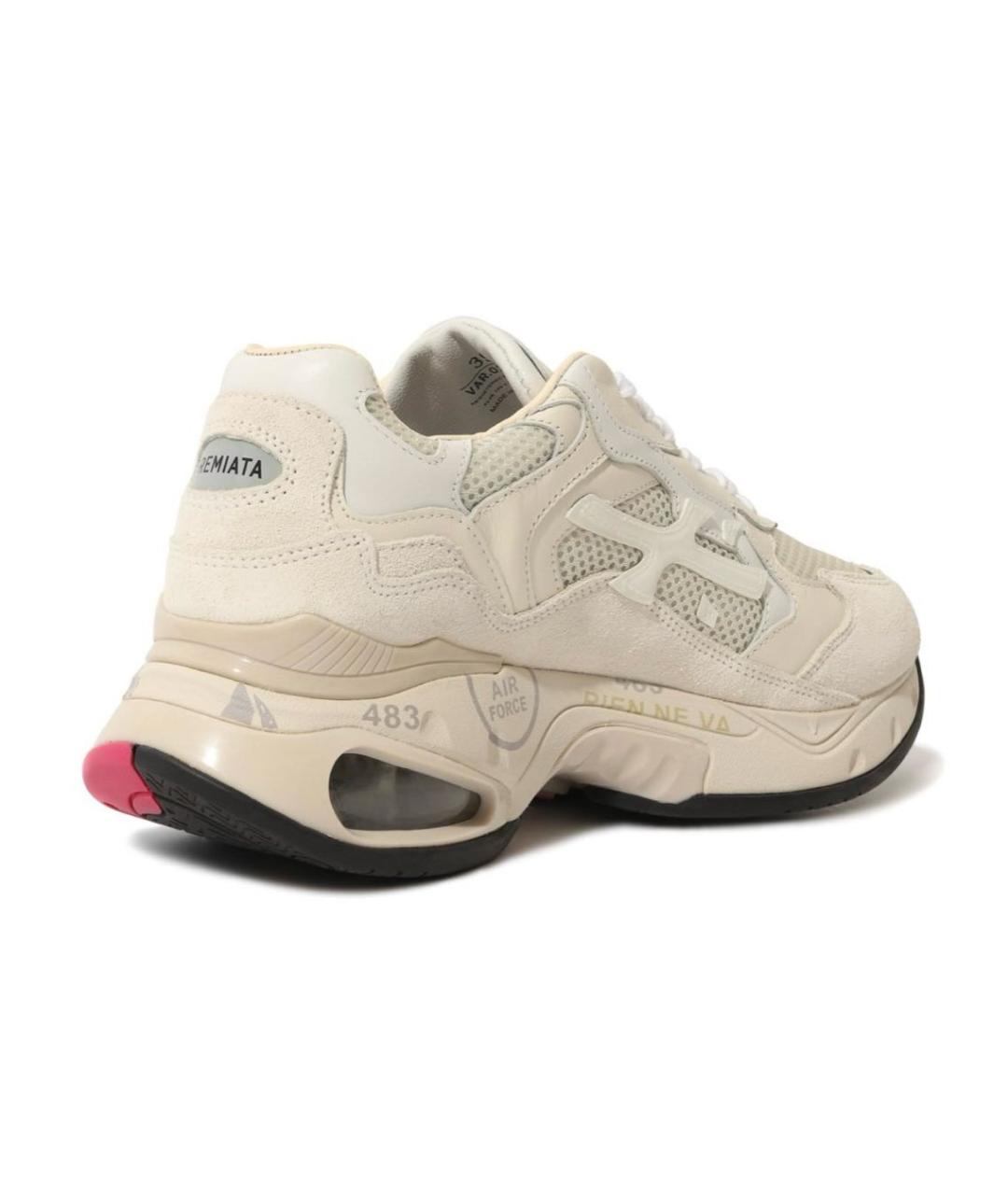 PREMIATA Бежевые кожаные кроссовки, фото 4