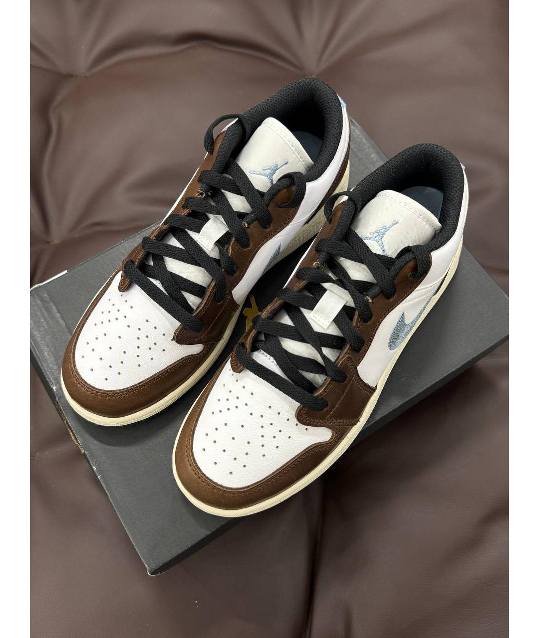 JORDAN Коричневые кожаные кроссовки, фото 7