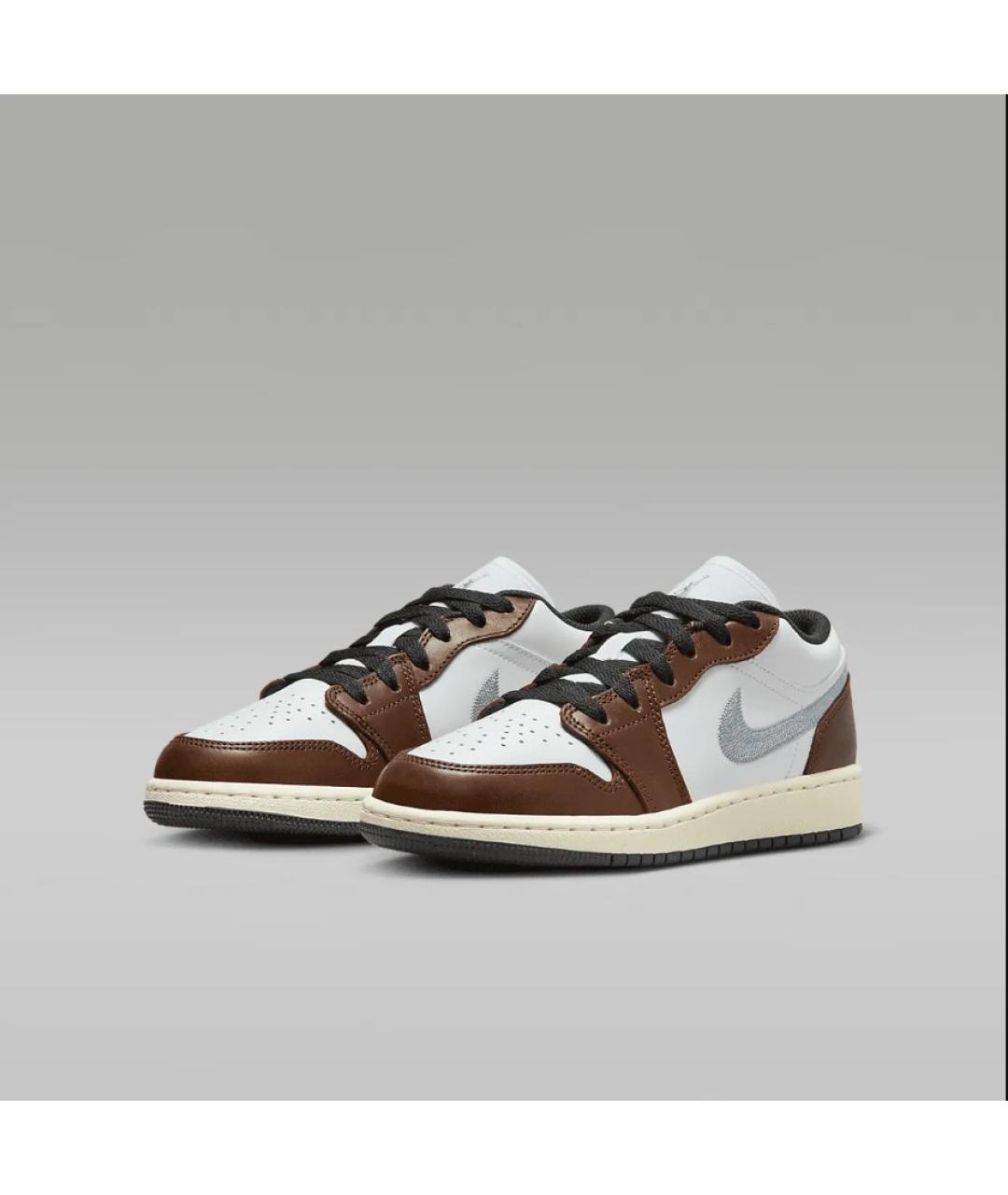 JORDAN Коричневые кожаные кроссовки, фото 5