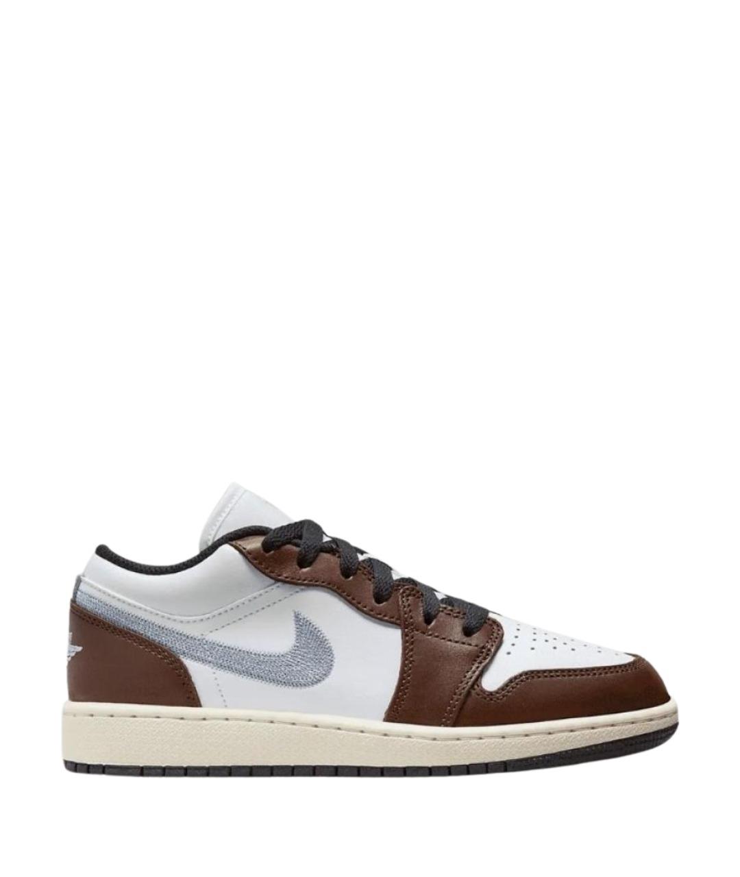 JORDAN Коричневые кожаные кроссовки, фото 1