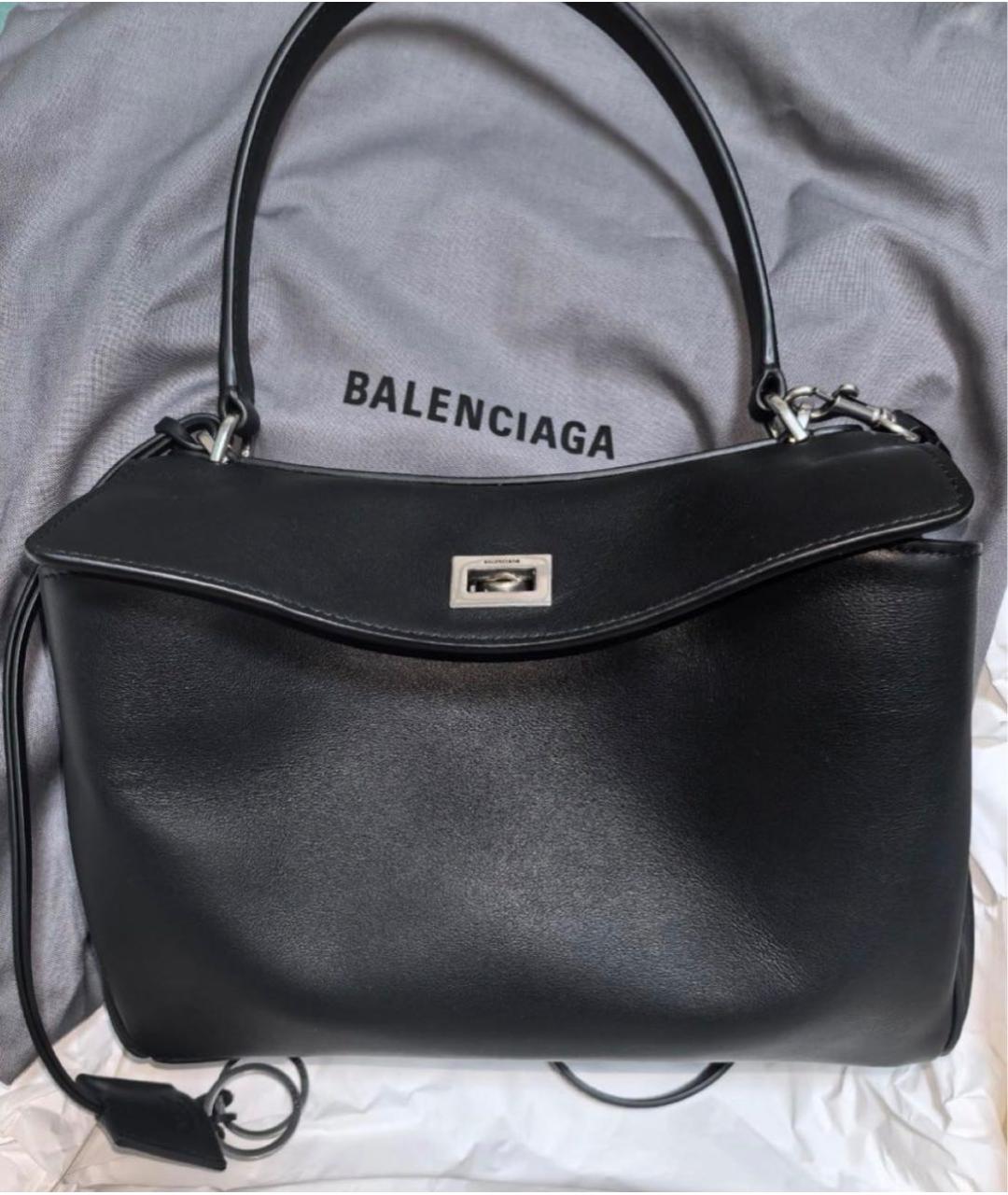 BALENCIAGA Черная кожаная сумка через плечо, фото 2
