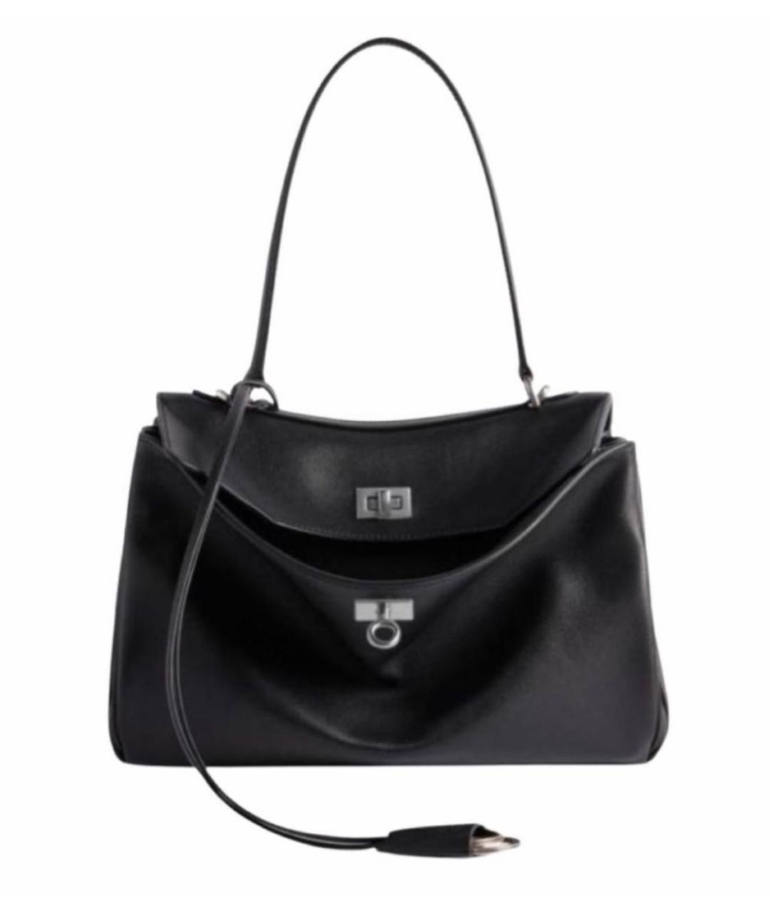 BALENCIAGA Черная кожаная сумка через плечо, фото 4