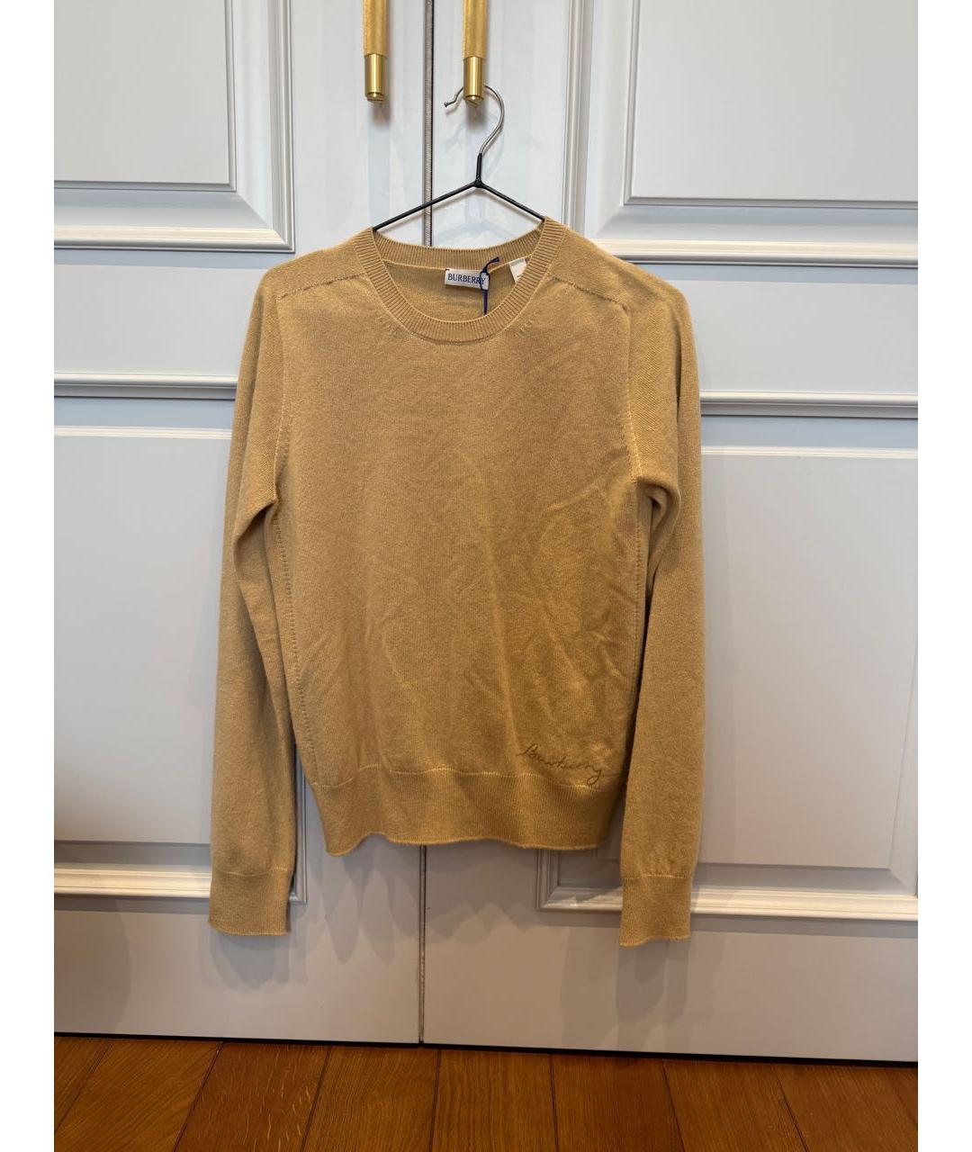 BURBERRY Горчичный кашемировый джемпер / свитер, фото 2