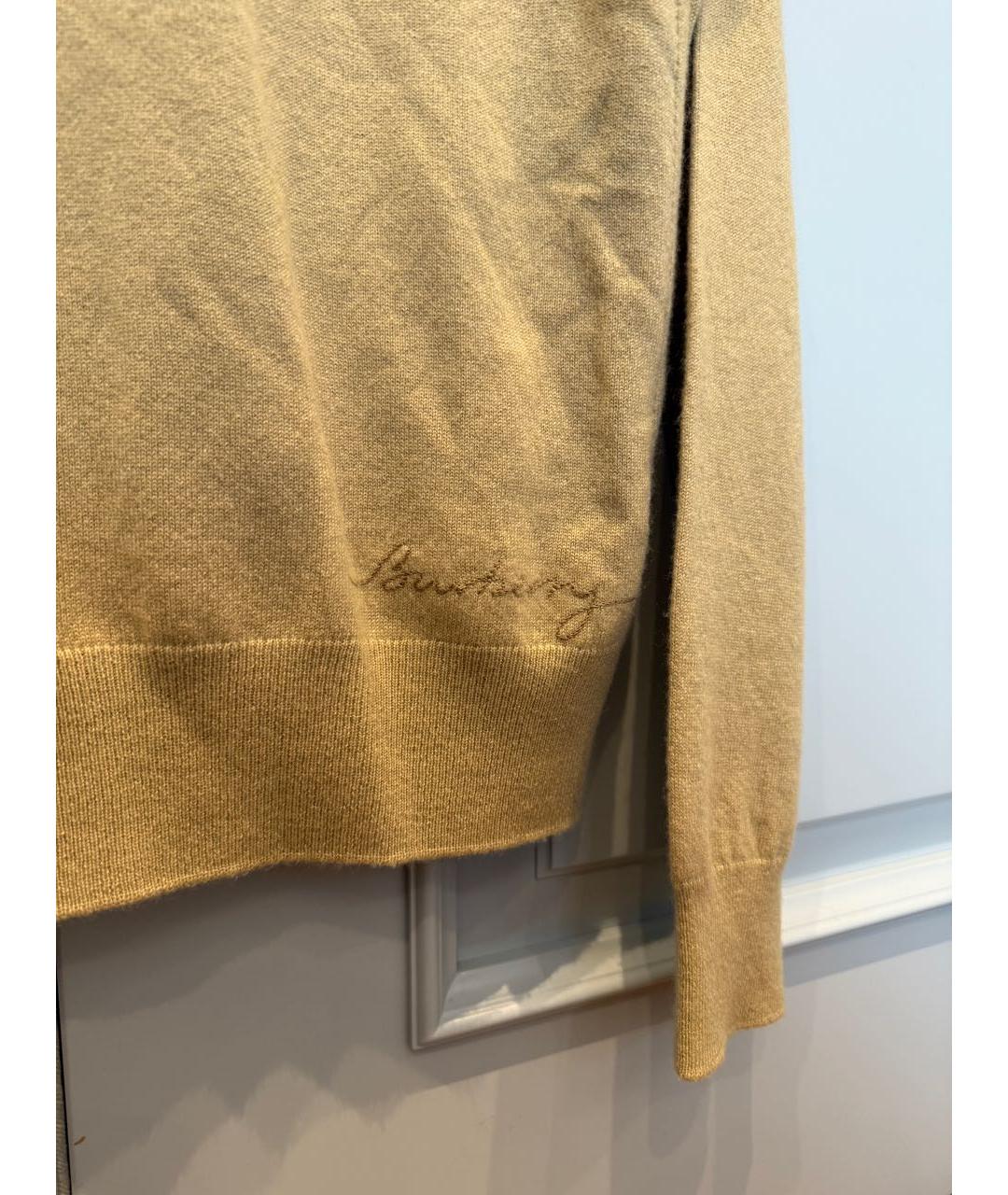 BURBERRY Горчичный кашемировый джемпер / свитер, фото 5