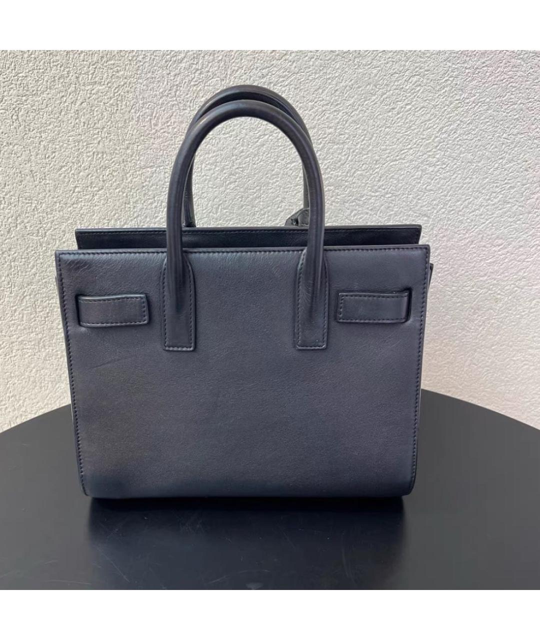 SAINT LAURENT Кожаная сумка с короткими ручками, фото 5