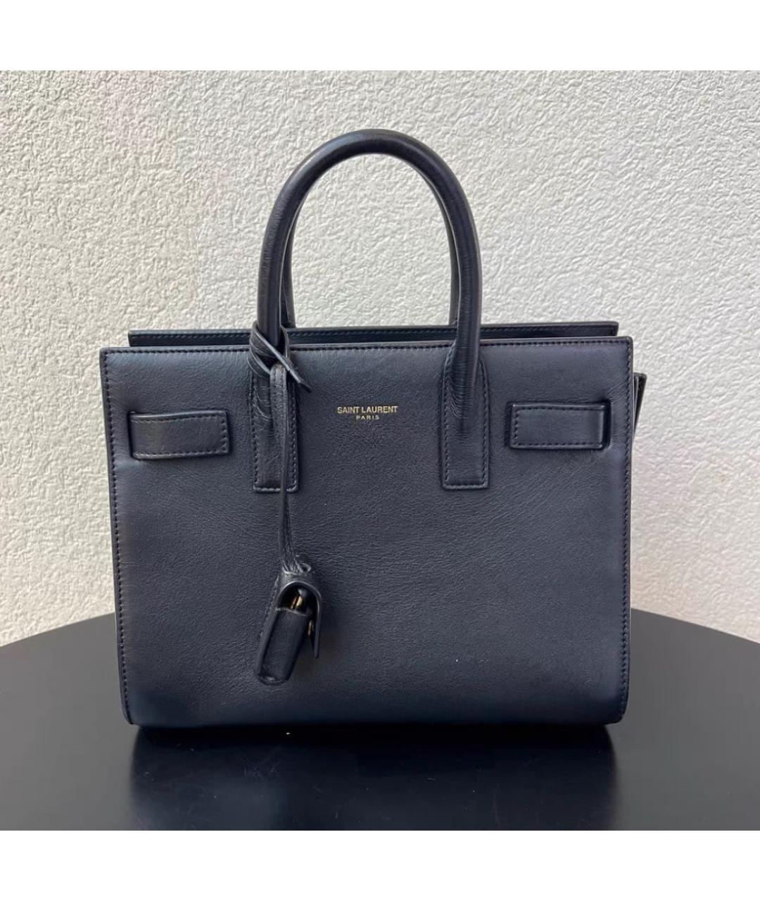 SAINT LAURENT Кожаная сумка с короткими ручками, фото 7