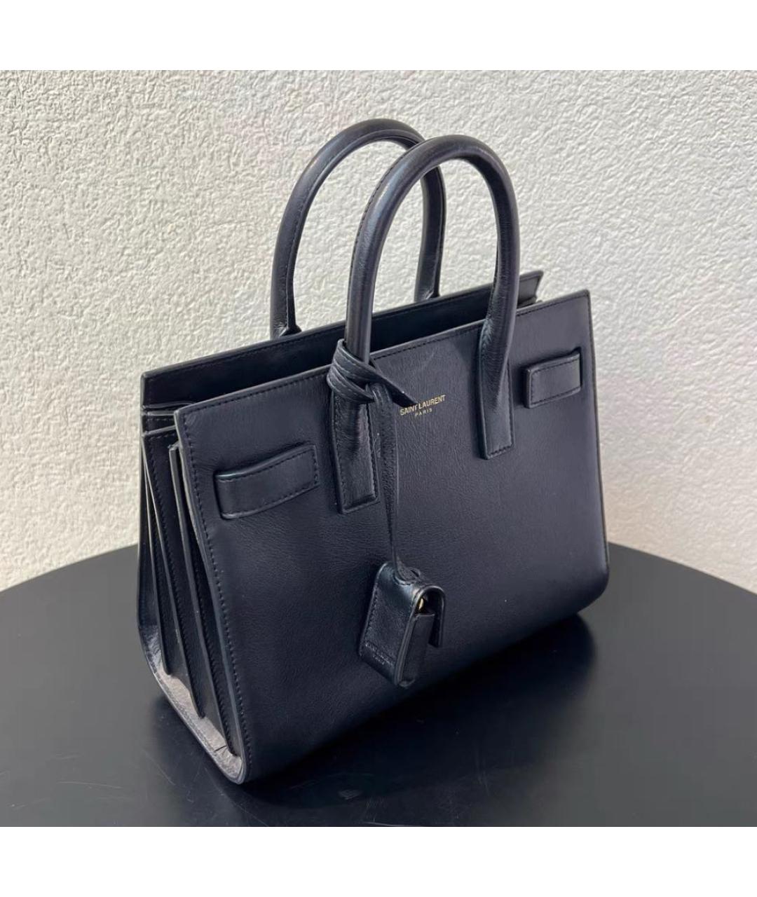 SAINT LAURENT Кожаная сумка с короткими ручками, фото 4
