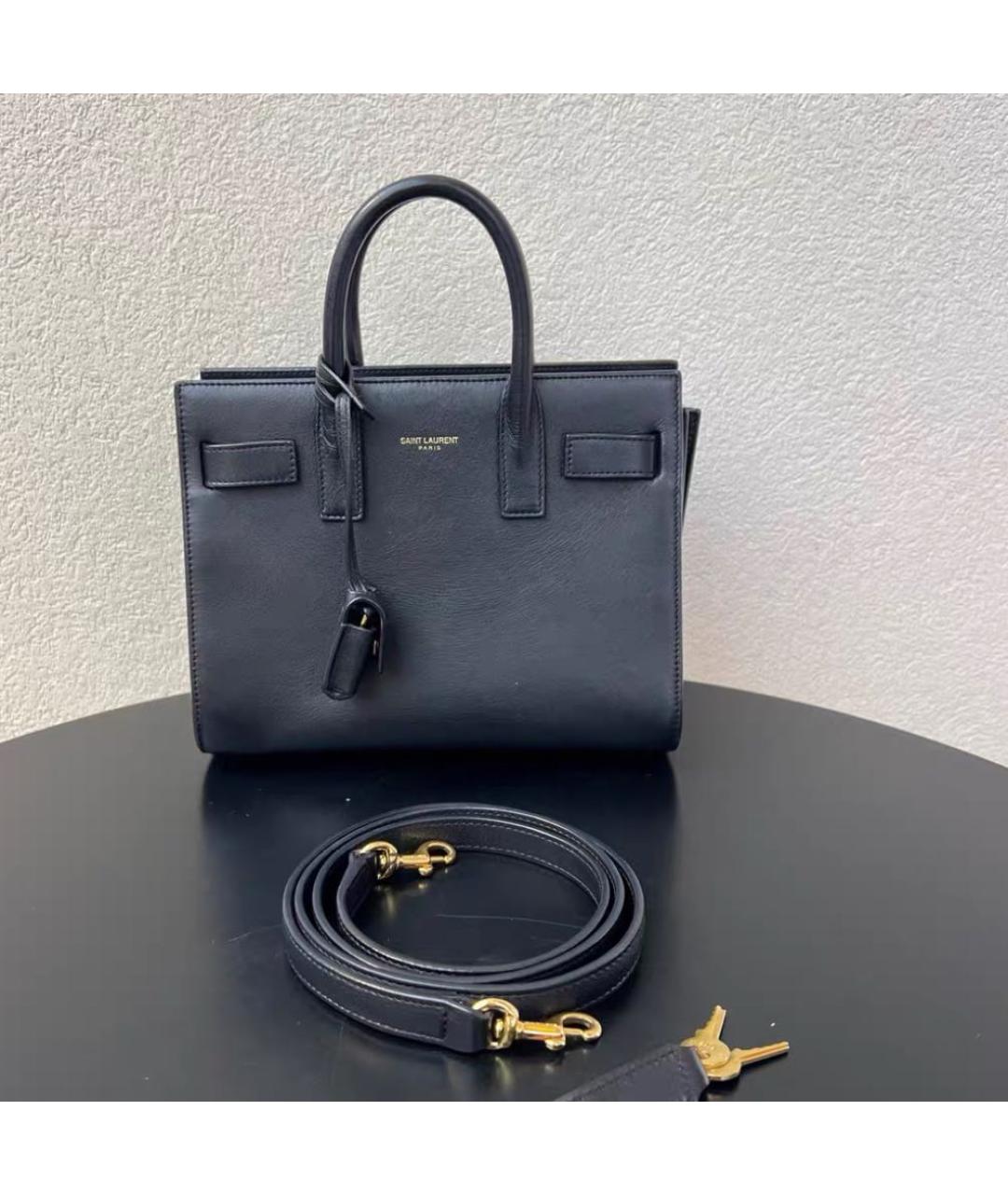 SAINT LAURENT Кожаная сумка с короткими ручками, фото 3
