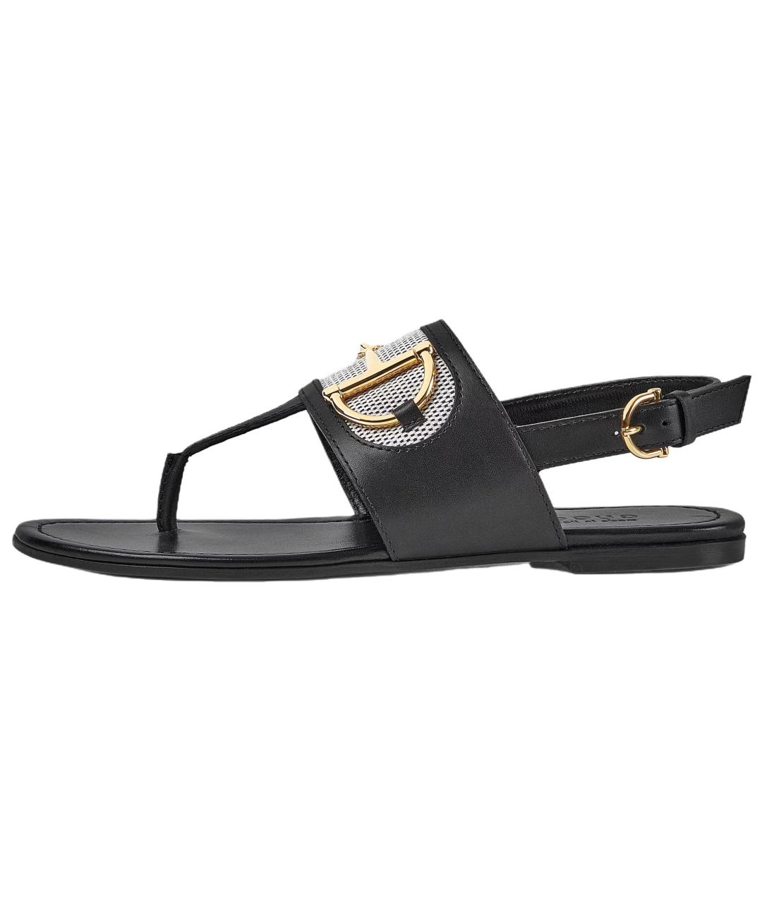 GUCCI Черные кожаные сандалии, фото 2