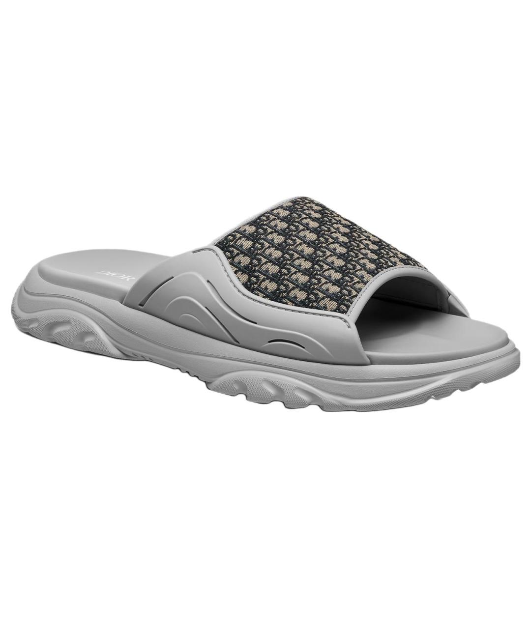 CHRISTIAN DIOR Серые шлепанцы, фото 3