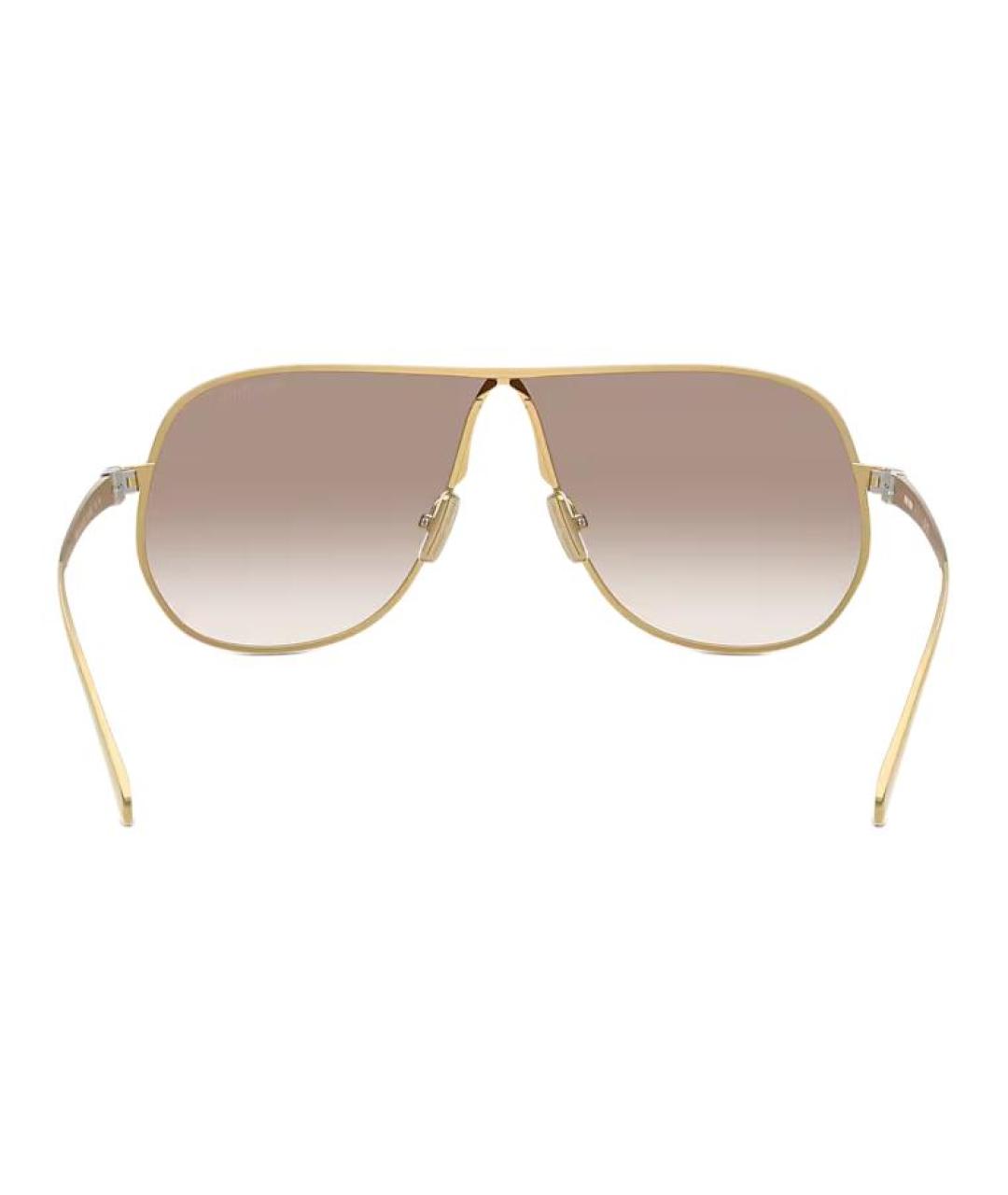 MIU MIU Золотые металлические солнцезащитные очки, фото 4