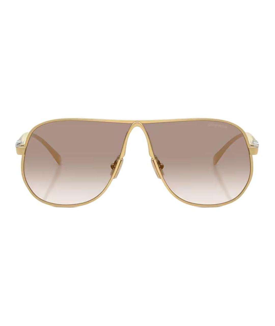 MIU MIU Золотые металлические солнцезащитные очки, фото 2