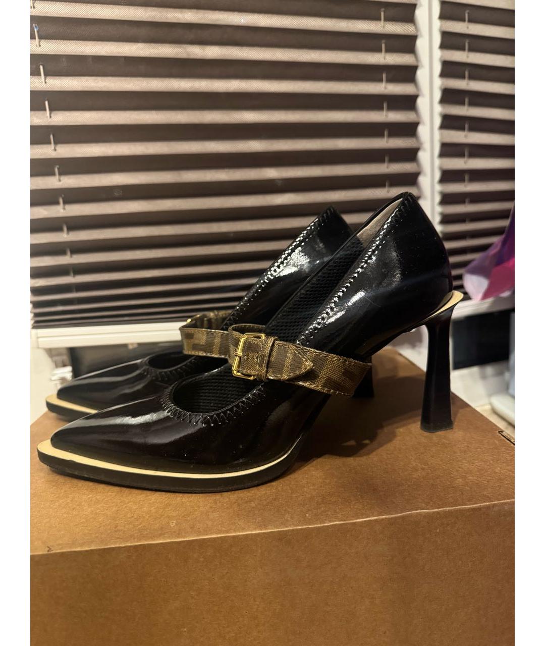 FENDI Черные туфли из лакированной кожи, фото 9
