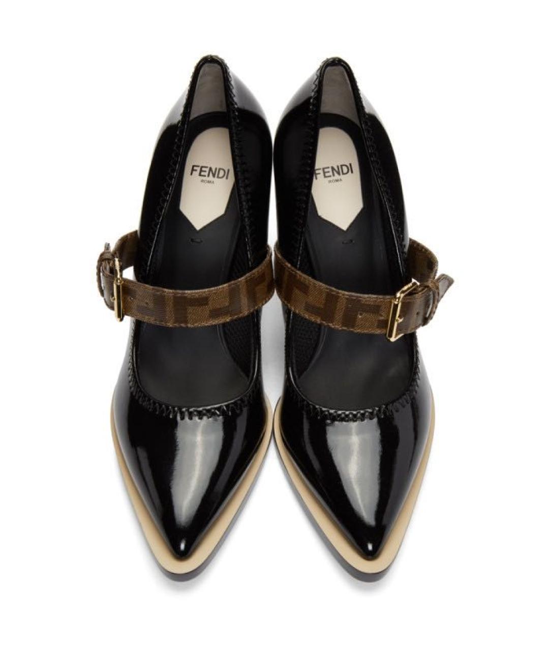 FENDI Черные туфли из лакированной кожи, фото 2