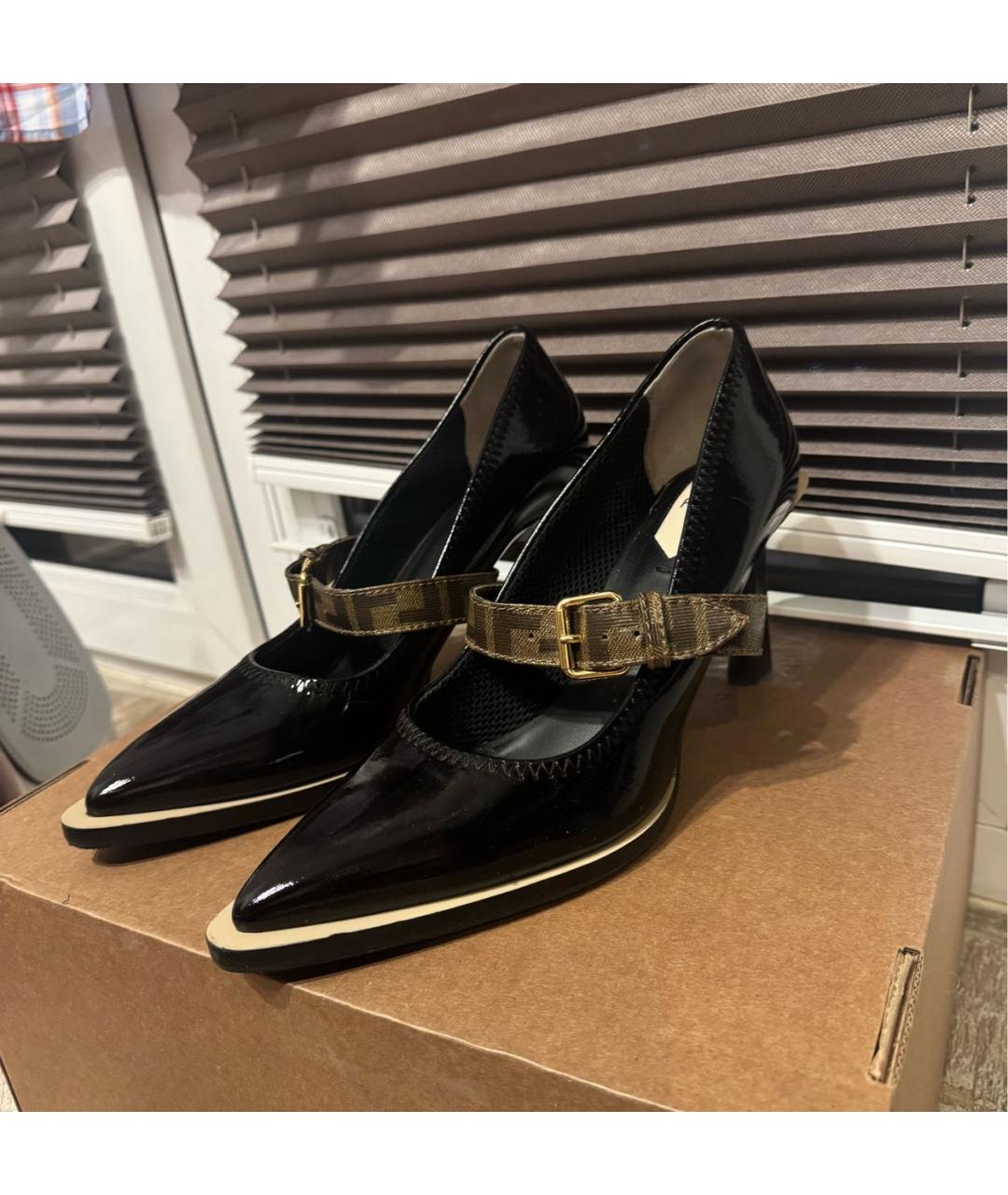 FENDI Черные туфли из лакированной кожи, фото 8