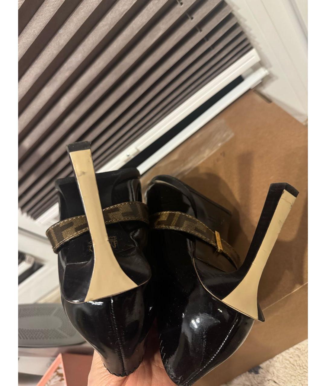 FENDI Черные туфли из лакированной кожи, фото 7