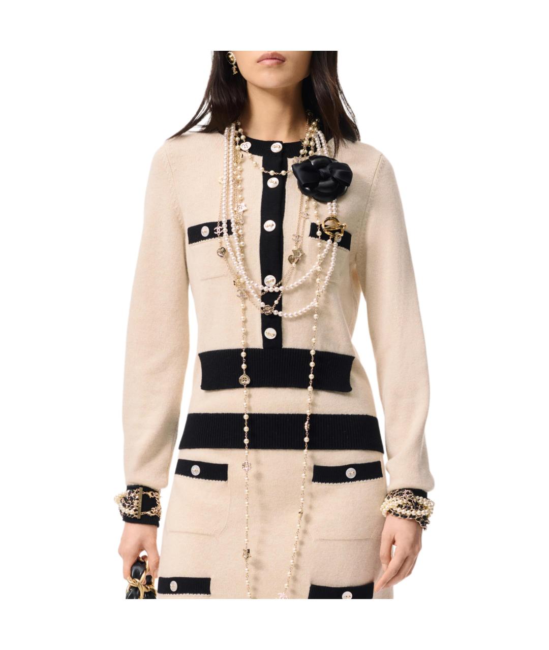 CHANEL Бежевый кашемировый кардиган, фото 6