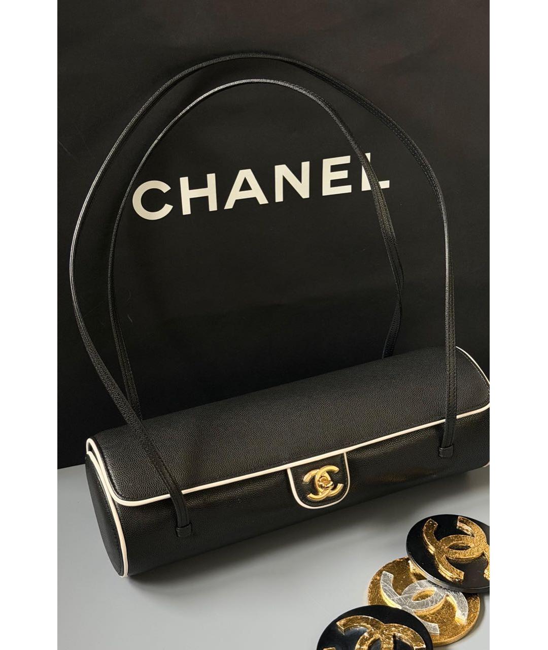 CHANEL Черная кожаная сумка через плечо, фото 3