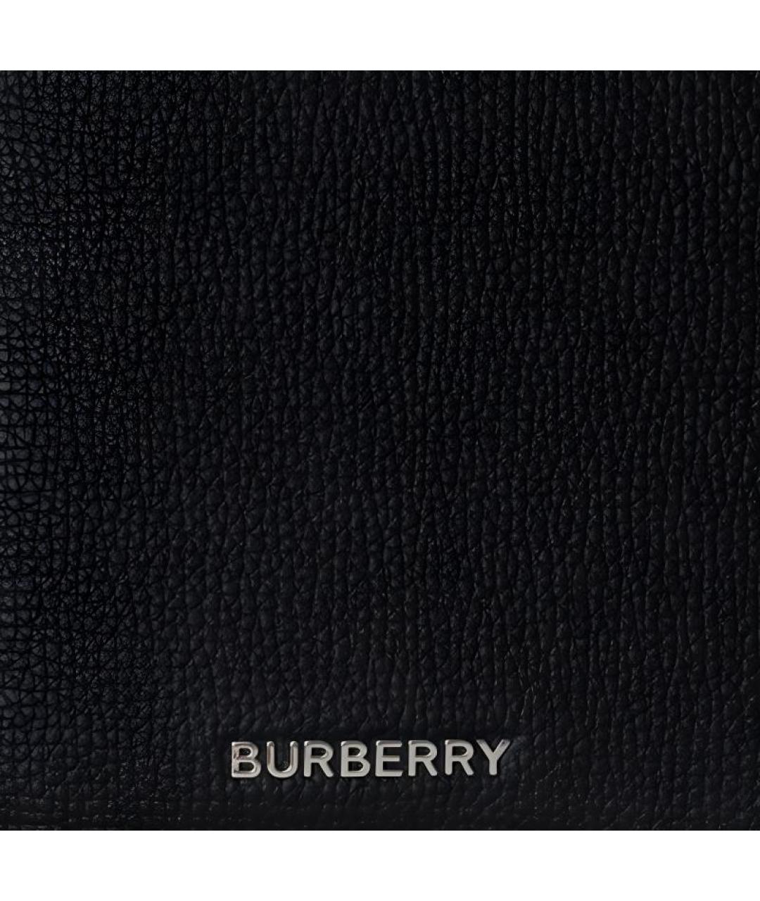 BURBERRY Черный кожаный кошелек, фото 3