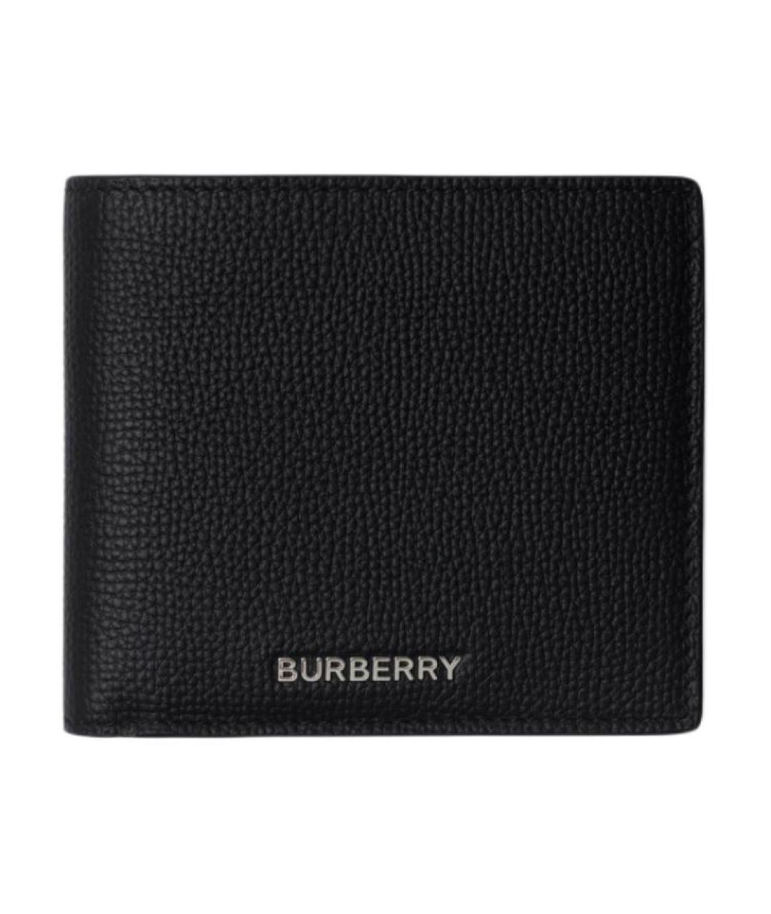 BURBERRY Черный кожаный кошелек, фото 1