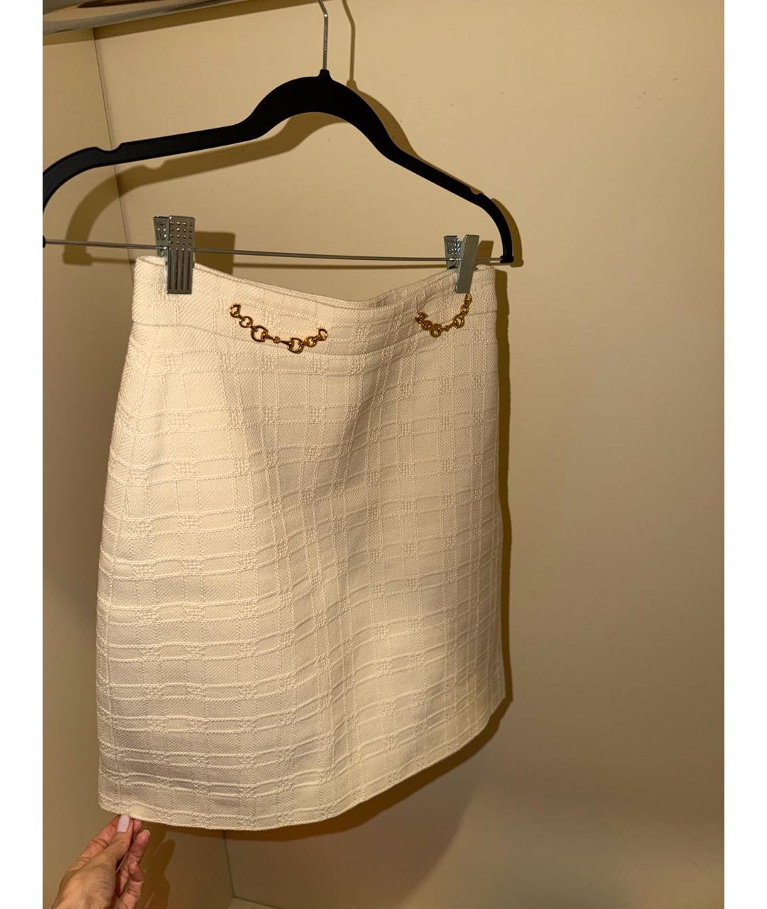 GUCCI Бежевая хлопковая юбка мини, фото 2