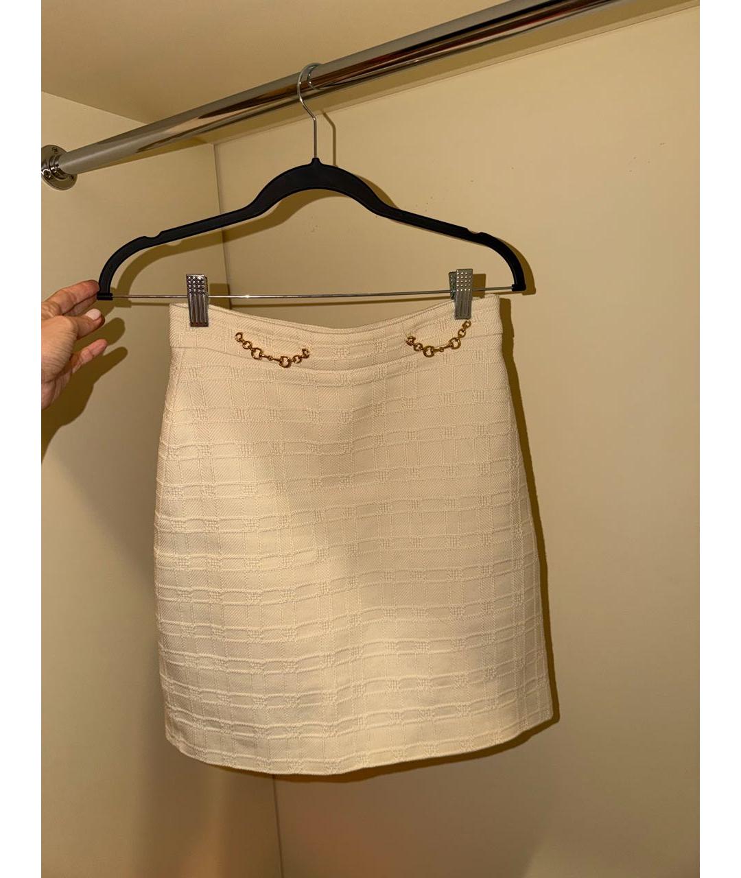 GUCCI Бежевая хлопковая юбка мини, фото 5