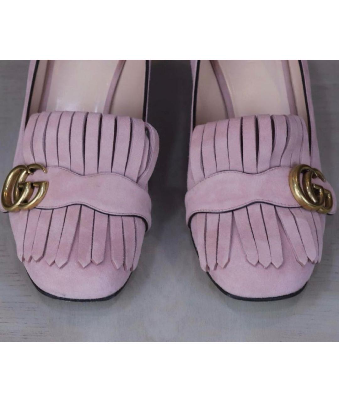 GUCCI Розовые замшевые туфли, фото 3
