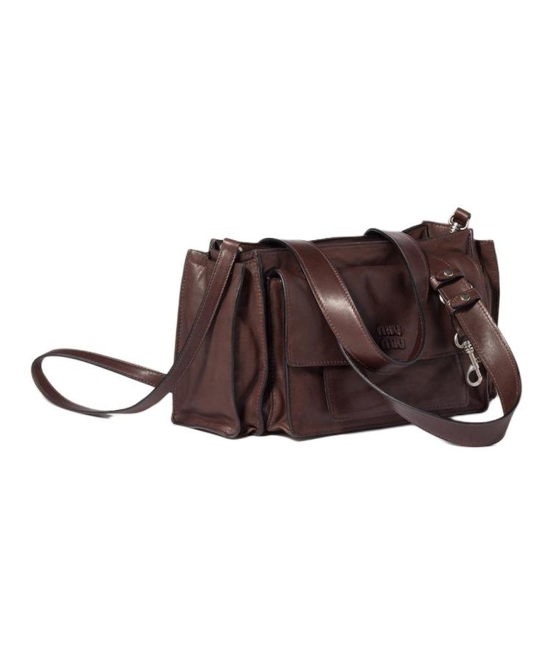 MIU MIU Коричневая кожаная сумка через плечо, фото 2