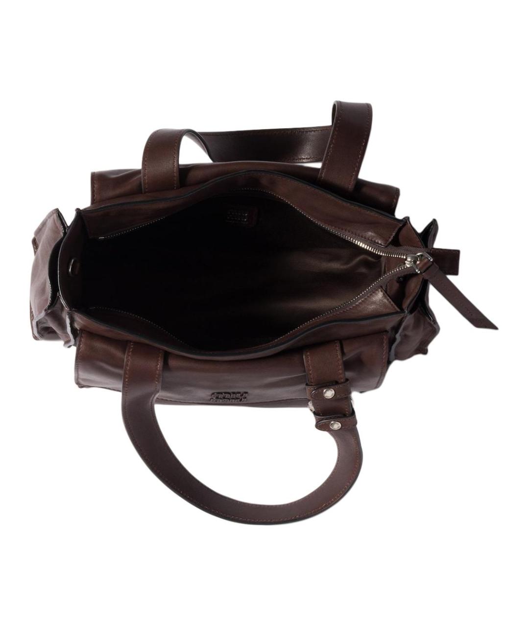 MIU MIU Коричневая кожаная сумка через плечо, фото 5