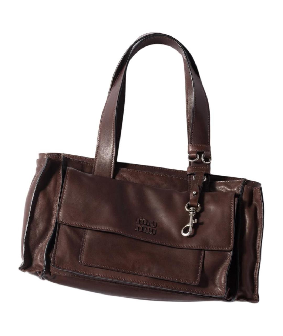 MIU MIU Коричневая кожаная сумка через плечо, фото 3