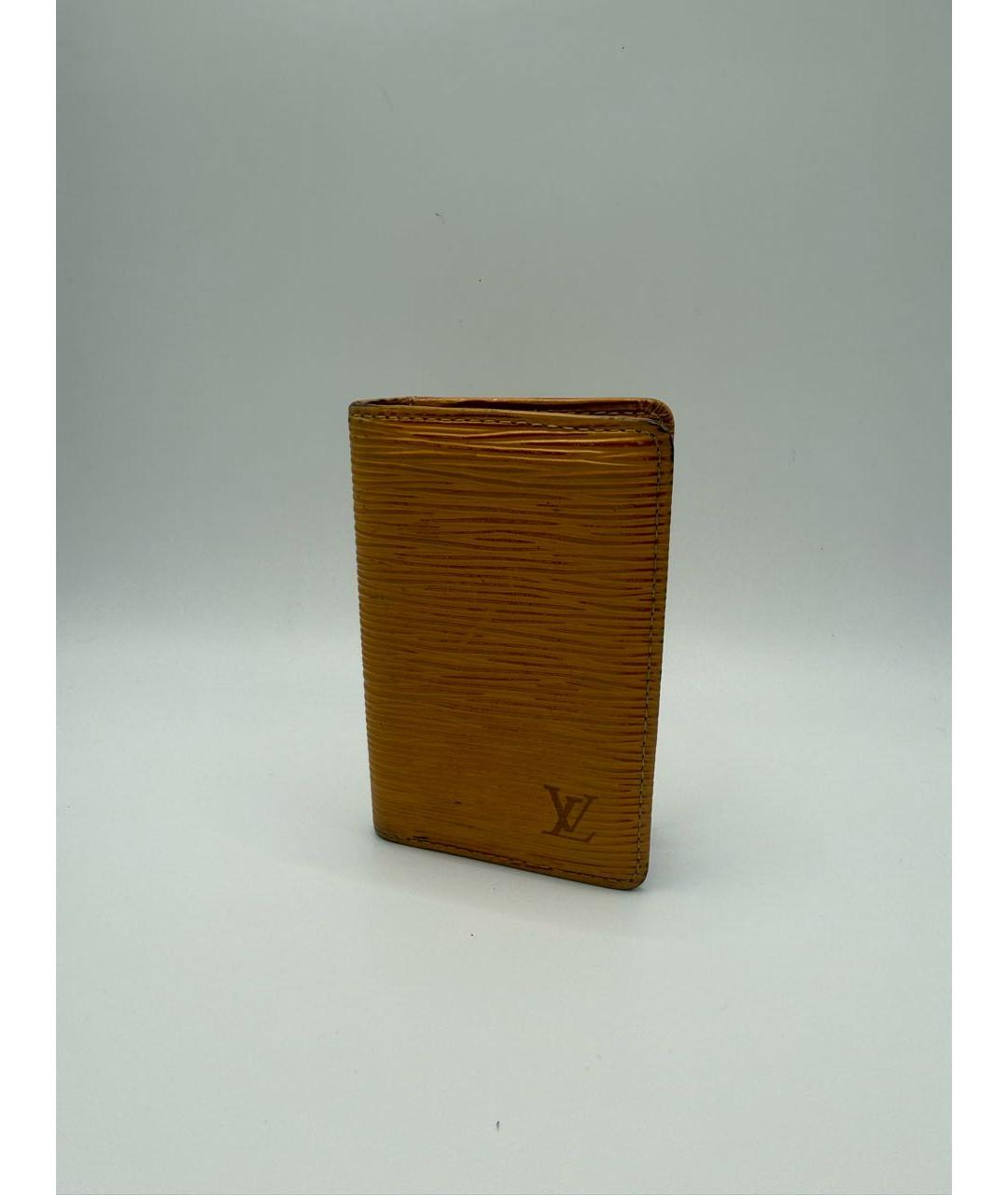 LOUIS VUITTON Горчичный кожаный кардхолдер, фото 7