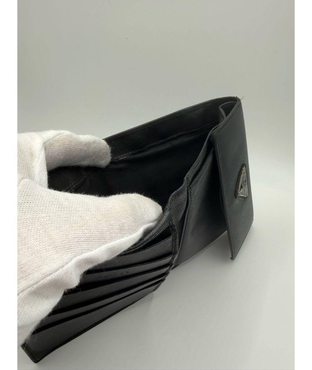 PRADA Черный кожаный кошелек, фото 4