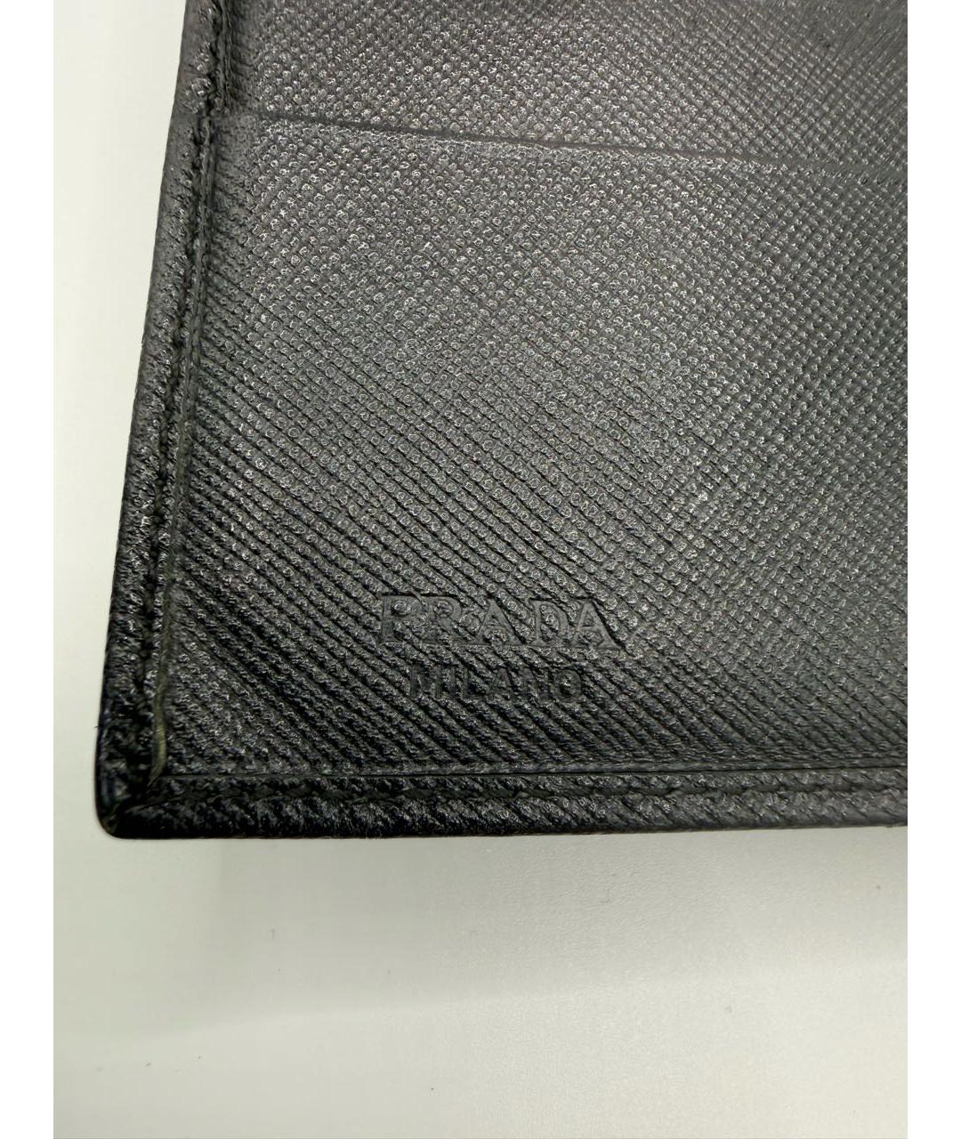 PRADA Черный кожаный кошелек, фото 6