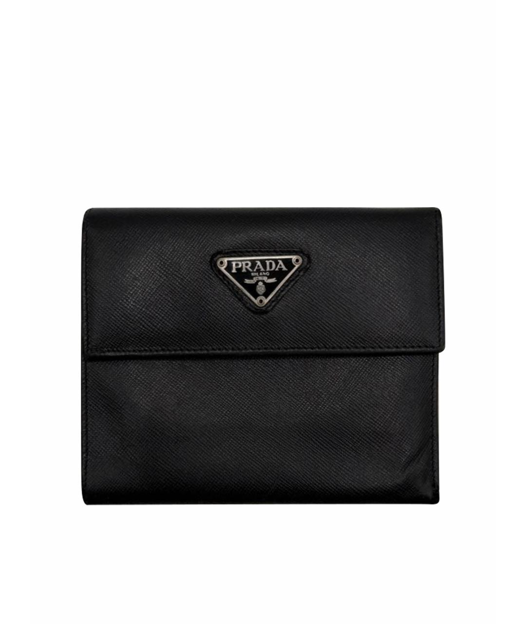 PRADA Черный кожаный кошелек, фото 1