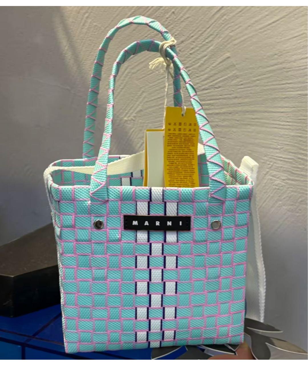 MARNI Голубая сумка тоут, фото 5